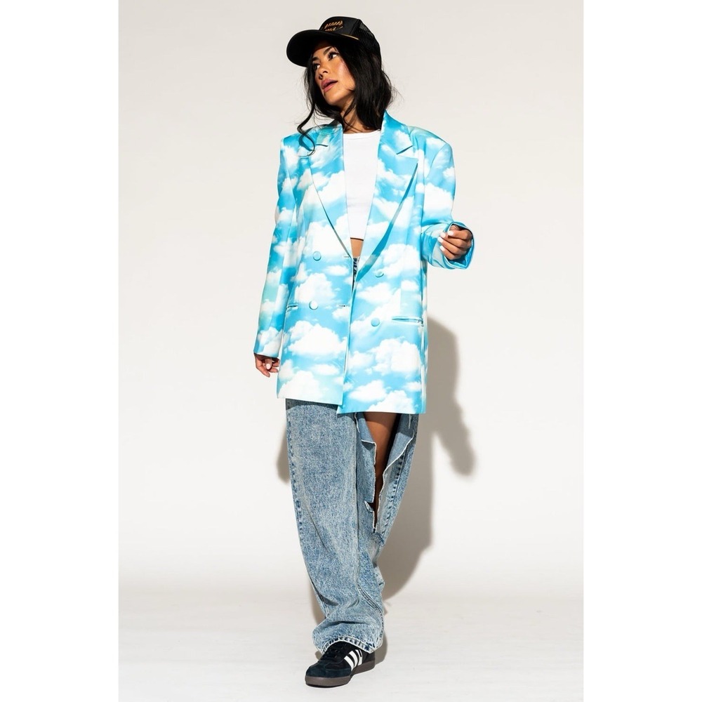 Dressed in LaLa Make Me Wanna Lala Boyfriend Blazer in Cloud Nine Size S
